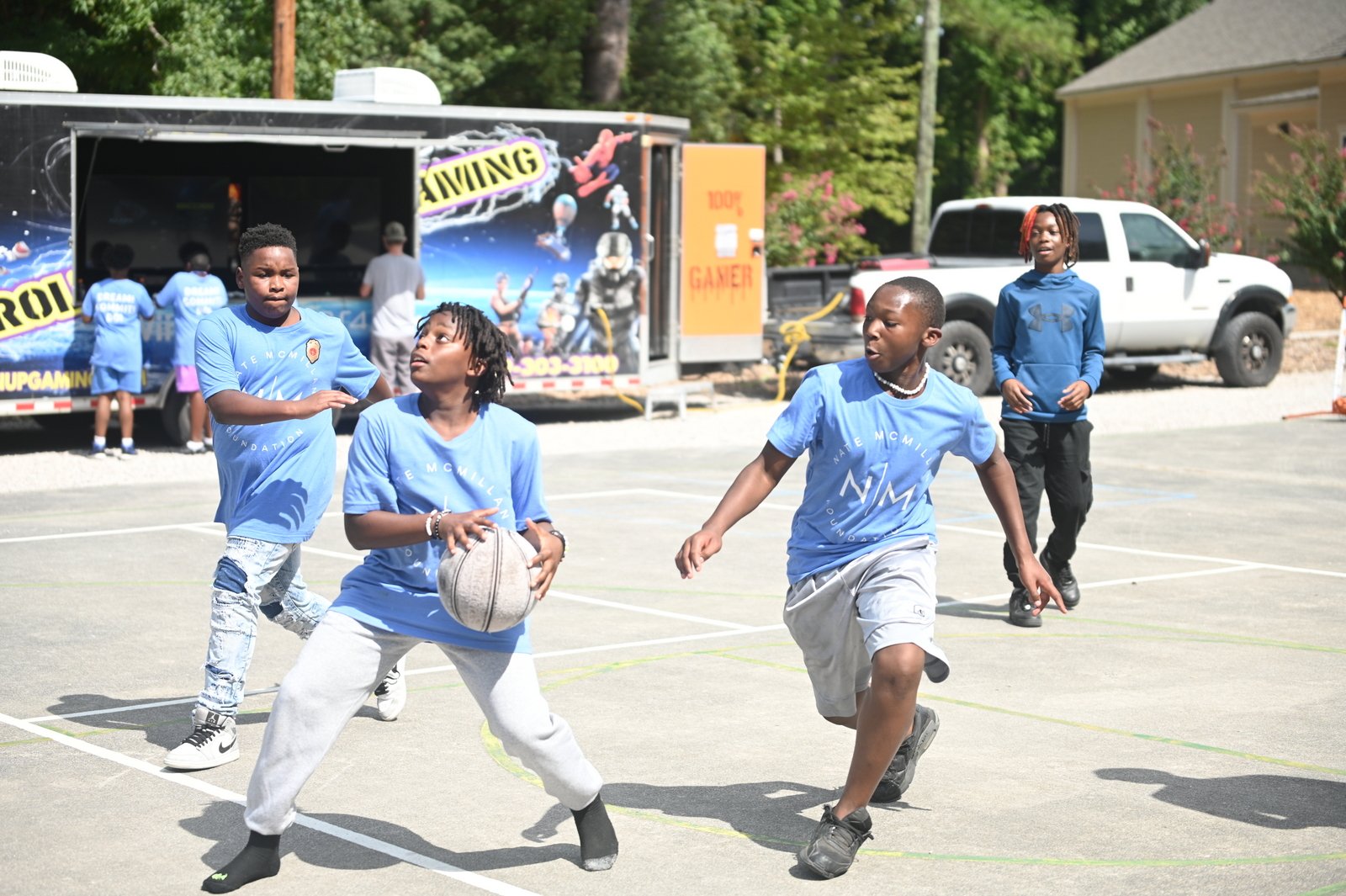 A moment from the Nate McMillan Mentoring Camp